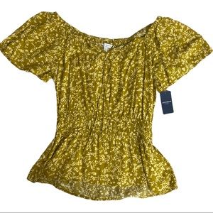 LUCKY BRAND mustard top - XS NWT